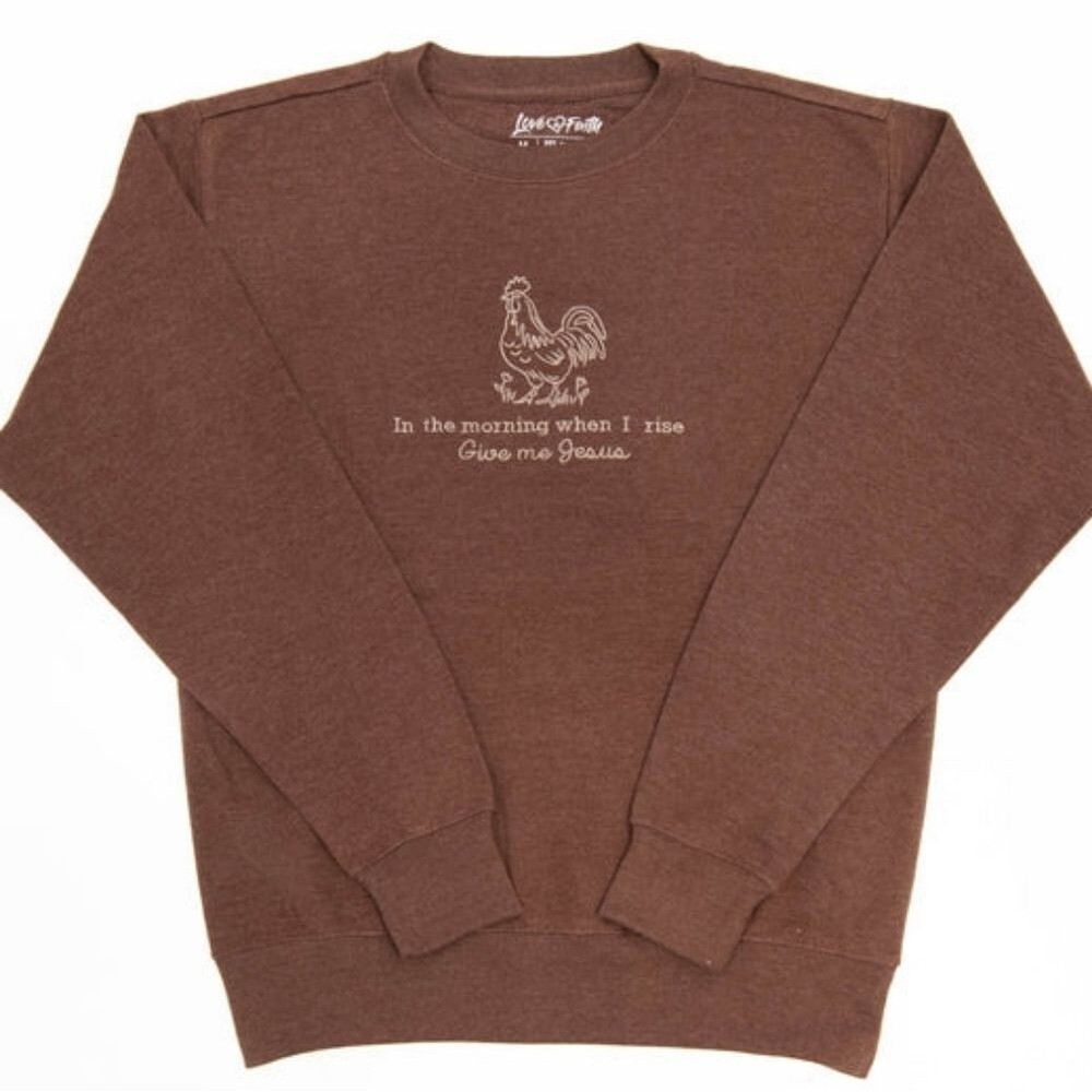 Love & Faith Embroidered Sweatshirt 2X Give Me Jesus Cozy Faith Core NWOT Cozy - Picture 2 of 4